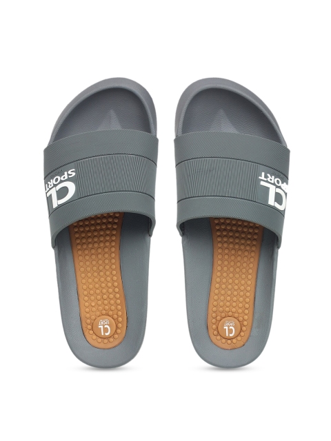 

Carlton London sports Men Grey Solid Sliders