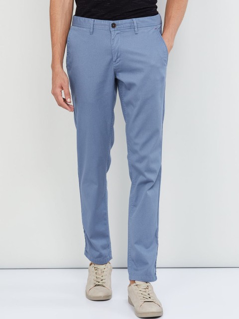 

max Men Blue Regular Fit Solid Chinos