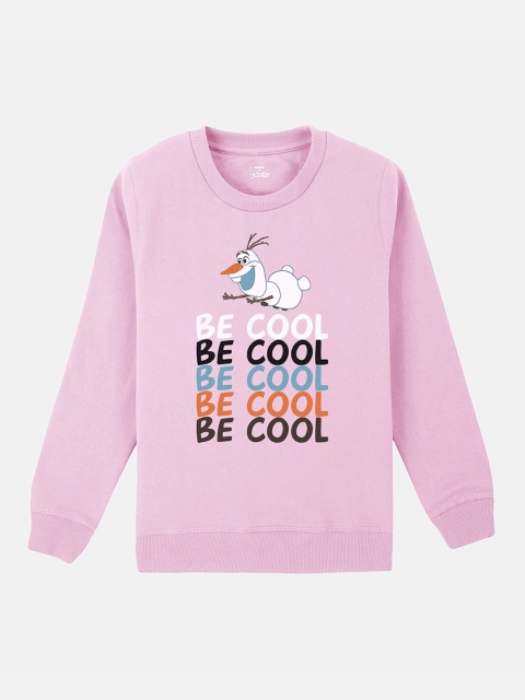 

Kids Ville Girls Lavneder & Black Olaf Printed Sweatshirt, Lavender