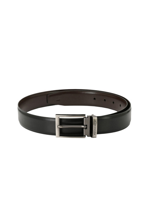 

Pacific Gold Men Black & Brown Solid Leather Belt