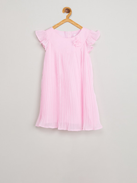 

max Girls Pink Solid A-Line Dress