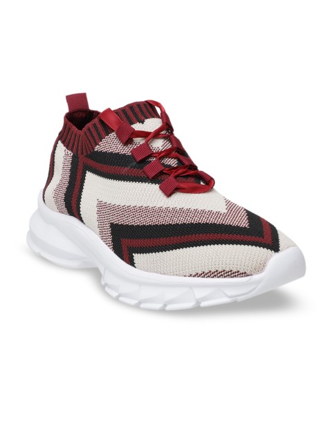 

Carlton London sports Women Maroon & White Colourblocked Sneakers