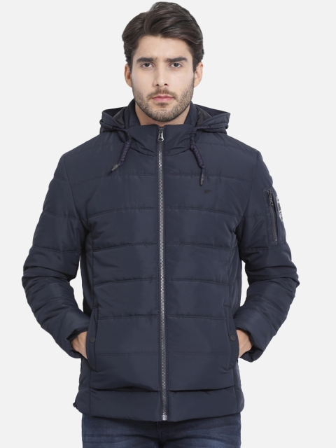 

t-base Men Navy Blue Solid Lightweight Padded Jacket