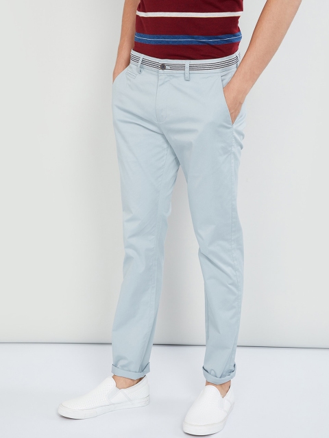 

max Men Blue Regular Fit Solid Chinos