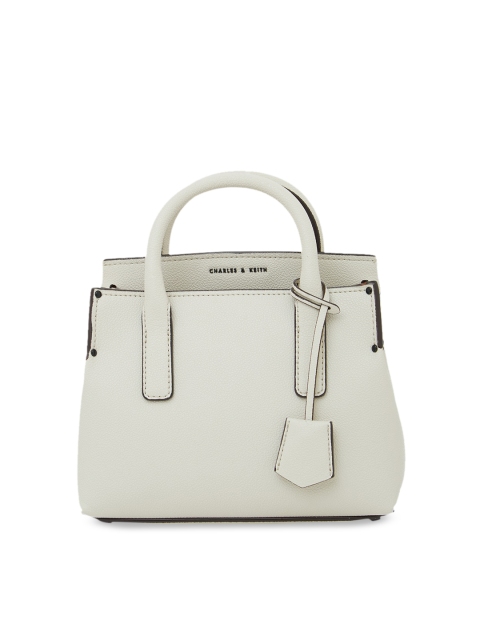 

CHARLES & KEITH Off-White Solid Handheld Bag