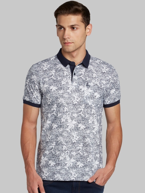 

Parx Men Navy Blue Printed Polo Collar T-shirt