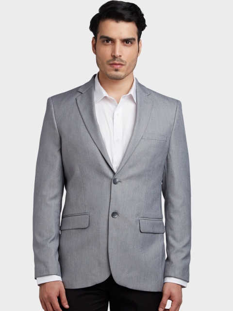 

ColorPlus Men Grey Solid Single-Breasted Formal Blazer