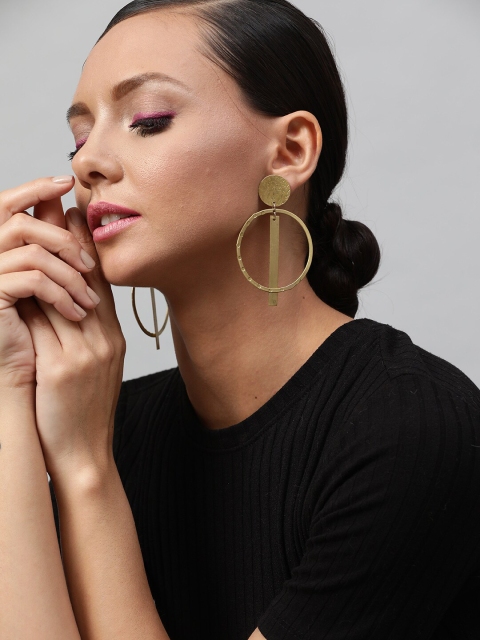 

STREET 9 Gold-Plated Geometric Drop Earrings