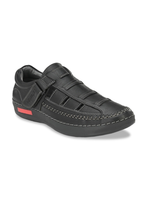 

MENGLER Men Black Shoe-Style Sandals