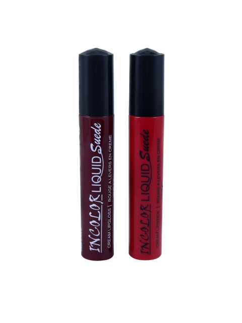 

INCOLOR Pack of 2 Combo 06 Liquid Suede Lip gloss, Multi