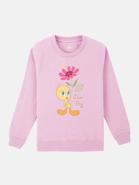 

Kids Ville Girls Pink Tweety Printed Sweatshirt