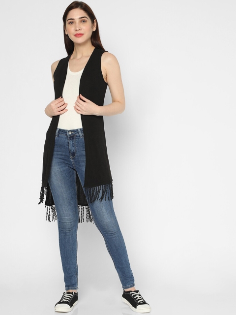 

Deal Jeans Women Black Solid Open Front Shrug
