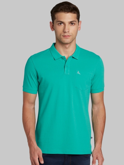 

Parx Men Green Solid Polo Collar T-shirt