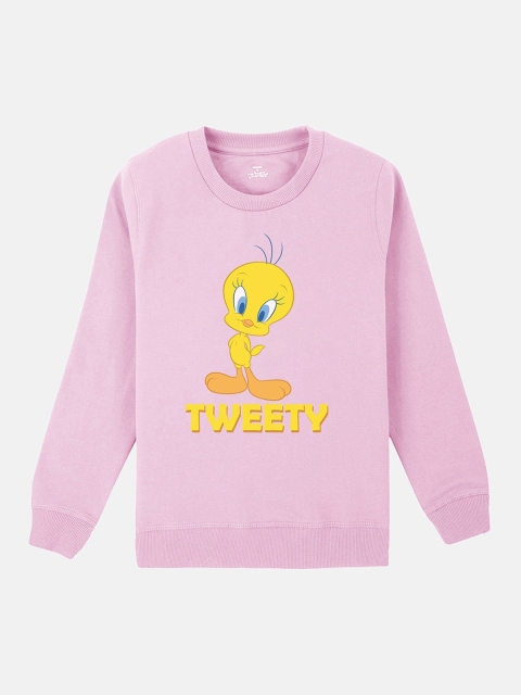 

Kids Ville Girls Pink Tweety Printed Sweatshirt