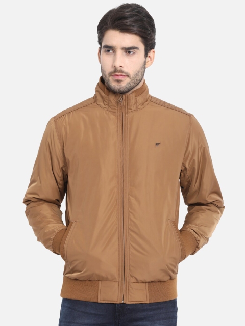 

t-base Men Tan Brown Solid Lightweight Bomber Jacket