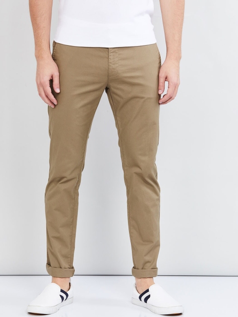 

max Men Khaki Skinny Fit Solid Trousers