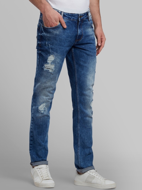 

Parx Men Blue Slim Fit Mid-Rise Mildly Distressed Jeans