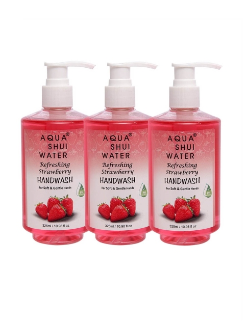 

Aqua Shui Water Pack of 3 Strawberry Handwash - 325 ml each, Red