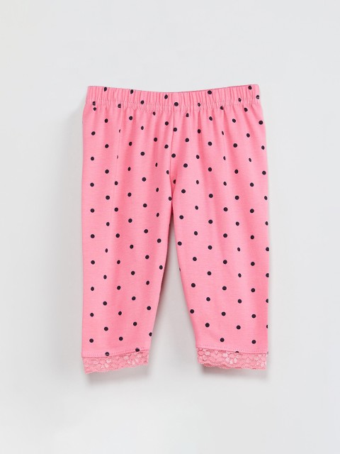 

max Girls Pink & Black Printed Ankle-Length Leggings