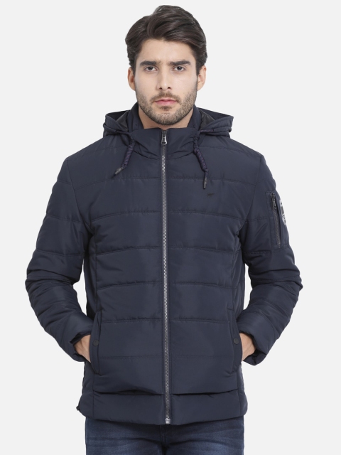 

t-base Men Navy Blue Solid Lightweight Quilted Jacket