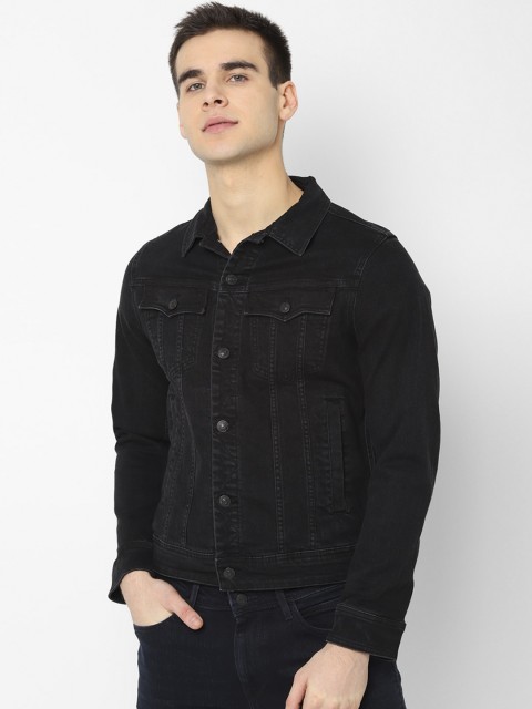 

Solly Jeans Co. Men Black Checked Denim Jacket