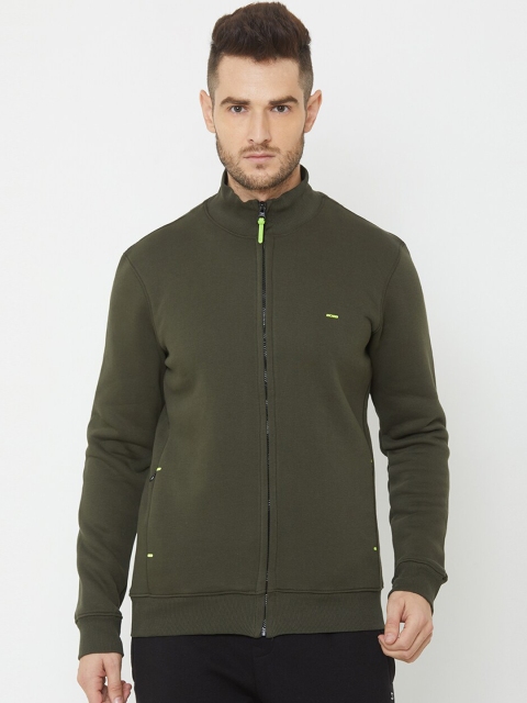 

Sweet Dreams Men Olive Green Solid Sweatshirt