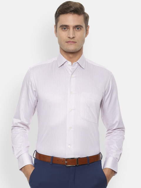 

Luxure by Louis Philippe Men Pink Regular Fit Striped Formal Shirt