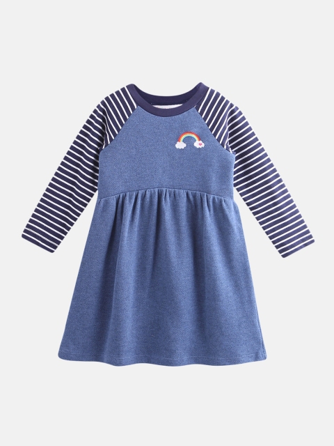

Beebay Girls Blue & White Striped A-Line Dress