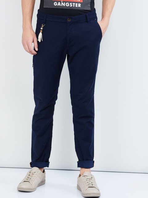 

max Men Blue Regular Fit Solid Chinos