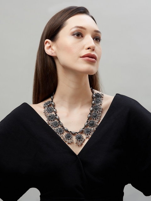 

Fida Women Ethinic Oxidised Indian Traditional Silver Tribal Neckalce