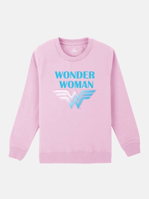 

Kids Ville Girls Pink Wonder Woman Printed Sweatshirt