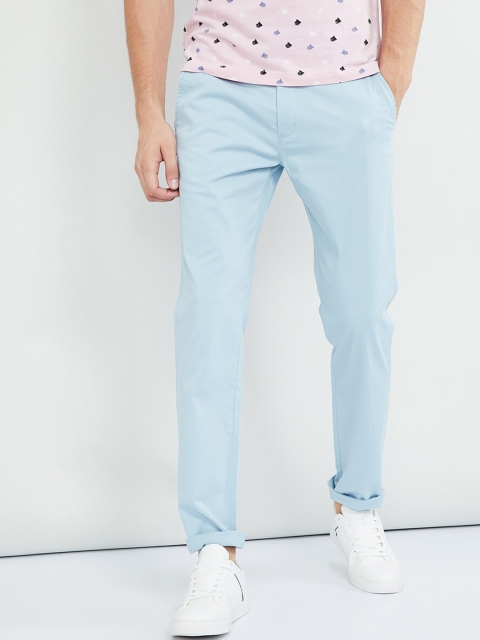 

max Men Blue Regular Fit Solid Chinos