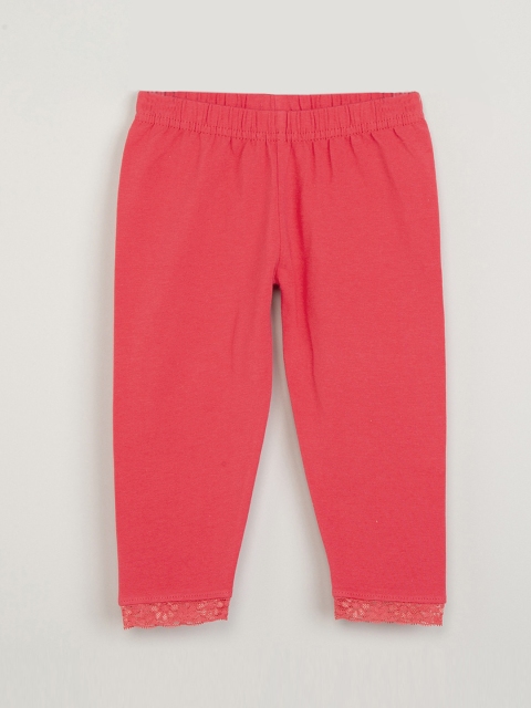 

max Girls Pink Solid Ankle-Length Leggings