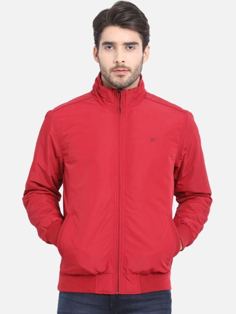 

t-base Men Red Solid Lightweight Bomber Jacket