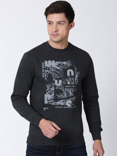 

t-base Men Grey Printed Sweatshirt