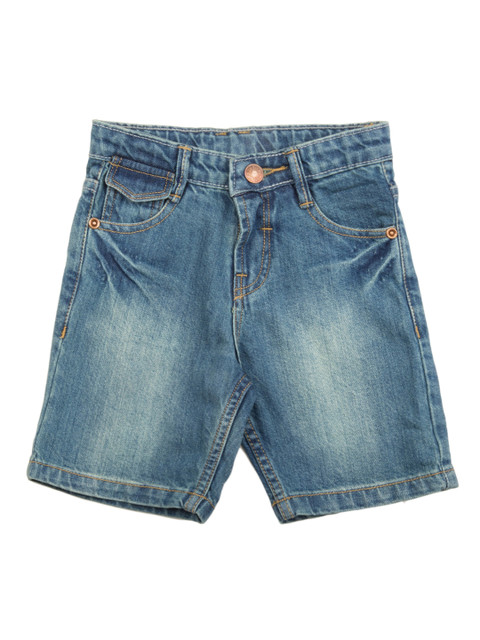 

Donuts Boys Blue Solid Regular Fit Denim Shorts