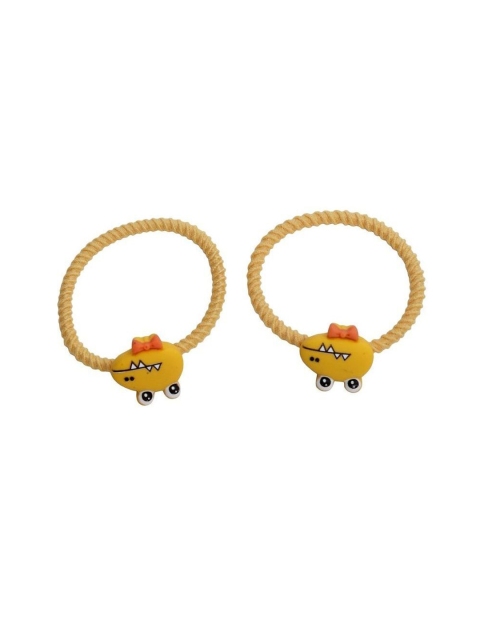 

Stoln Girls Set of 2 Yellow Embellished Ponytail Holders