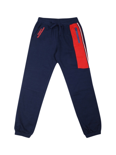

Blue Giraffe Boys Navy Blue & Red Colourblocked Joggers