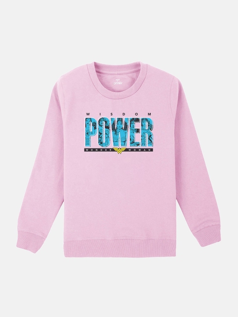 

Kids Ville Girls Pink & Blue Wonder Woman Printed Sweatshirt