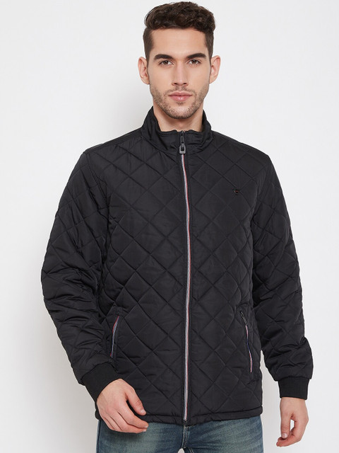 

Okane Men Black Printed Quilted Jacket
