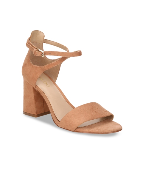 

ALDO Women Tan Brown Solid Block Heels