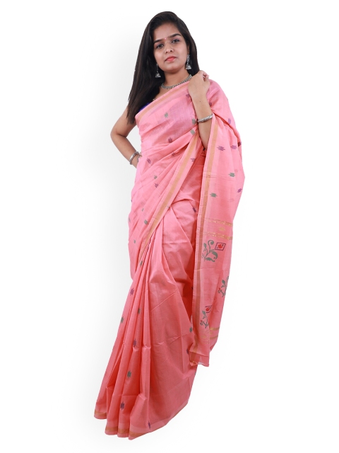 

APCO Pink Pure Cotton Printed Uppada Sustainable Saree