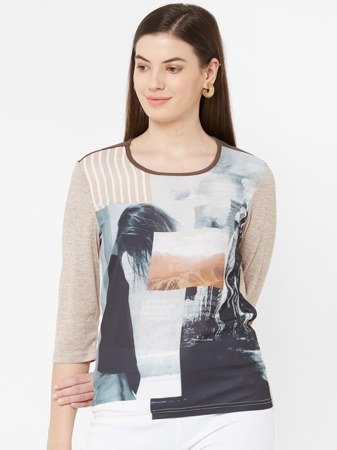 Juliet Women Off-White Printed Top