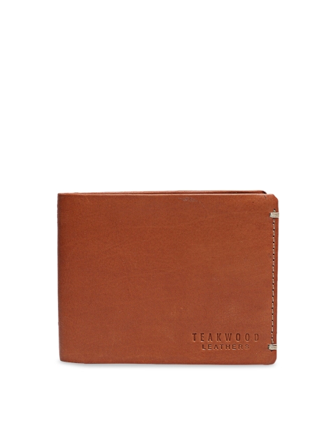 

Teakwood Leathers Men Tan Brown Solid Leather Two Fold Wallet