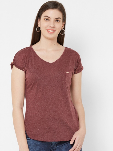

Juliet Women Maroon Solid Pure Cotton Top