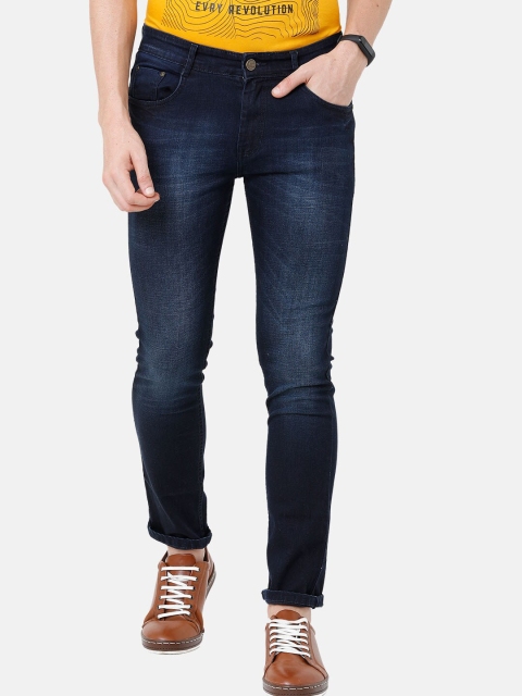 

CINOCCI Men Blue Slim Fit Mid-Rise Clean Look Jeans