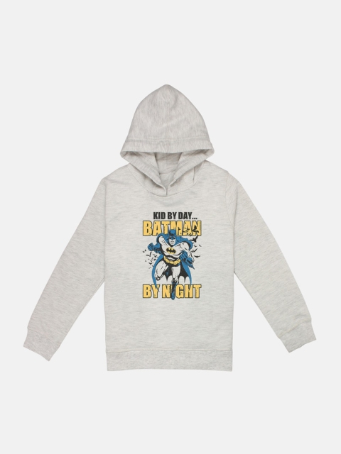 

Kids Ville Boys Grey Printed Hooded Sweatshirt
