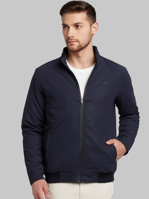 

Parx Men Navy Blue Bomber Jacket