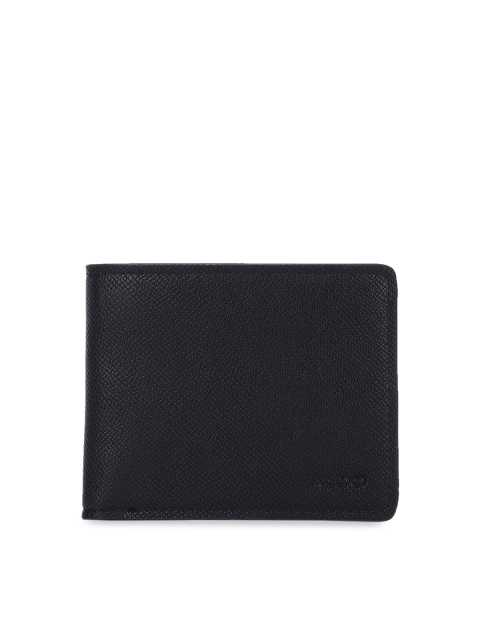 

ALDO Men Black Solid Two Fold Wallet