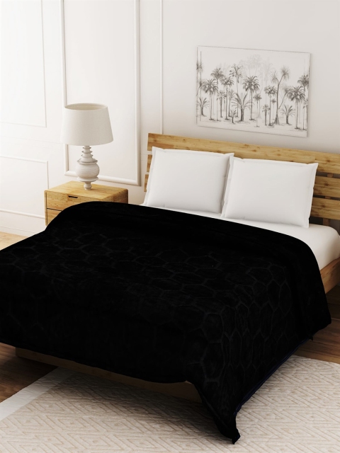 

Spangle Black Geometric Mild Winter 354 GSM Double Bed Blanket
